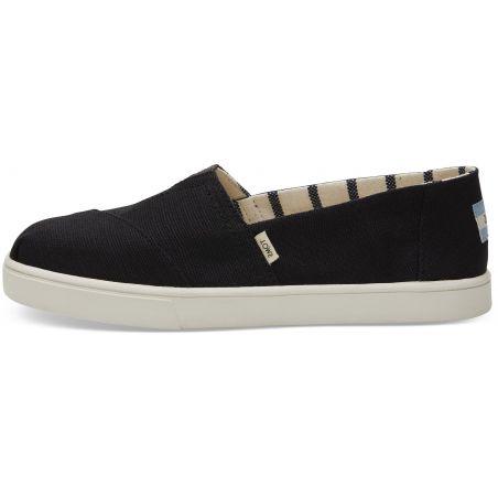 Vegane Schuhe von Toms - Black Heritage Canvas Cupsole, veganer Slipper