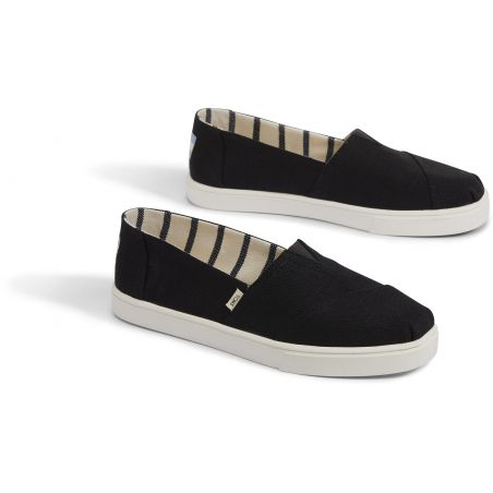 Vegane Schuhe von Toms - Black Heritage Canvas Cupsole, veganer Slipper