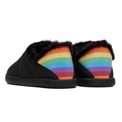 Toms - Black Matte Woven Rainbow, nachhaltige Hausschuhe (vegan)