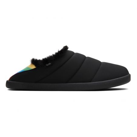 Toms - Black Matte Woven Rainbow, nachhaltige Hausschuhe (vegan)