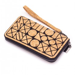 Natural Cork Geometric Women Wallet, vegane Geldbörse