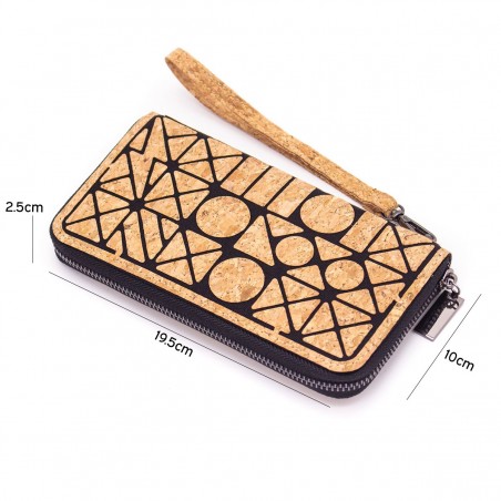 Natural Cork Geometric Women Wallet, vegane Geldbörse