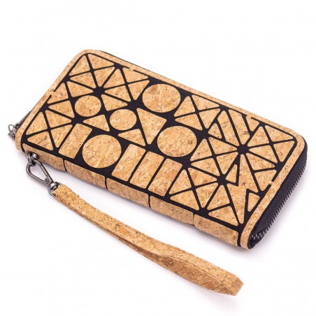 Natural Cork Geometric Women Wallet, vegane Geldbörse