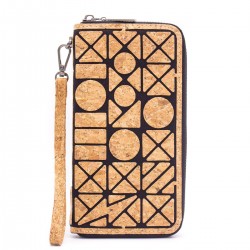 Natural Cork Geometric Women Wallet, vegane Geldbörse