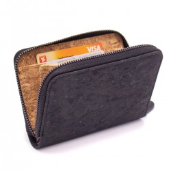 Black Cork Wallet Small, vegane Geldbörse