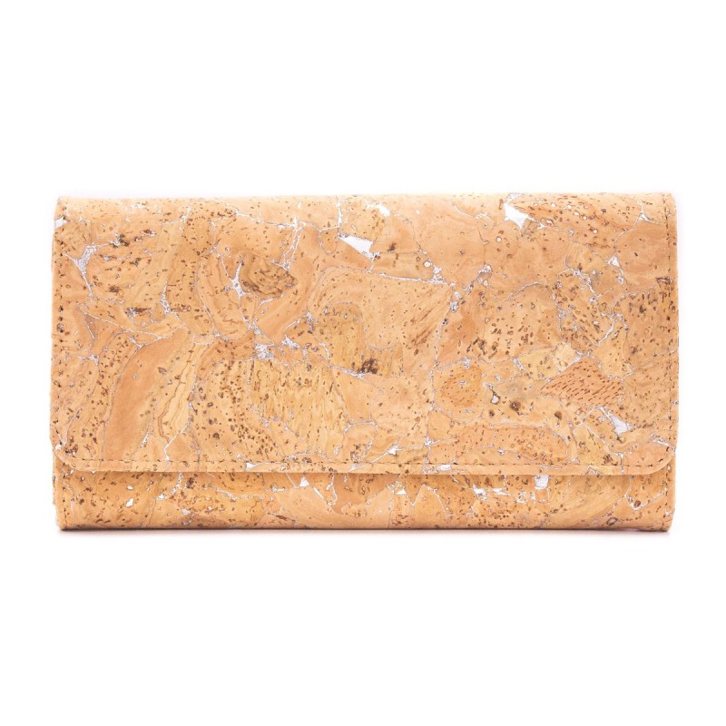 Natural Cork Silver Women Wallet, veganer Geldbeutel