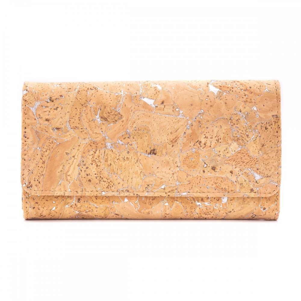 Natural Cork Silver Women Wallet, veganer Geldbeutel