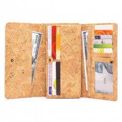 Natural Cork Silver Women Wallet, veganer Geldbeutel