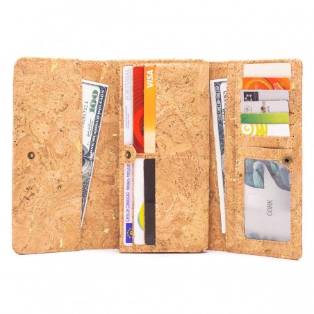 Natural Cork Silver Women Wallet, veganer Geldbeutel