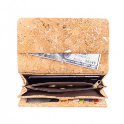 Natural Cork Silver Women Wallet, veganer Geldbeutel