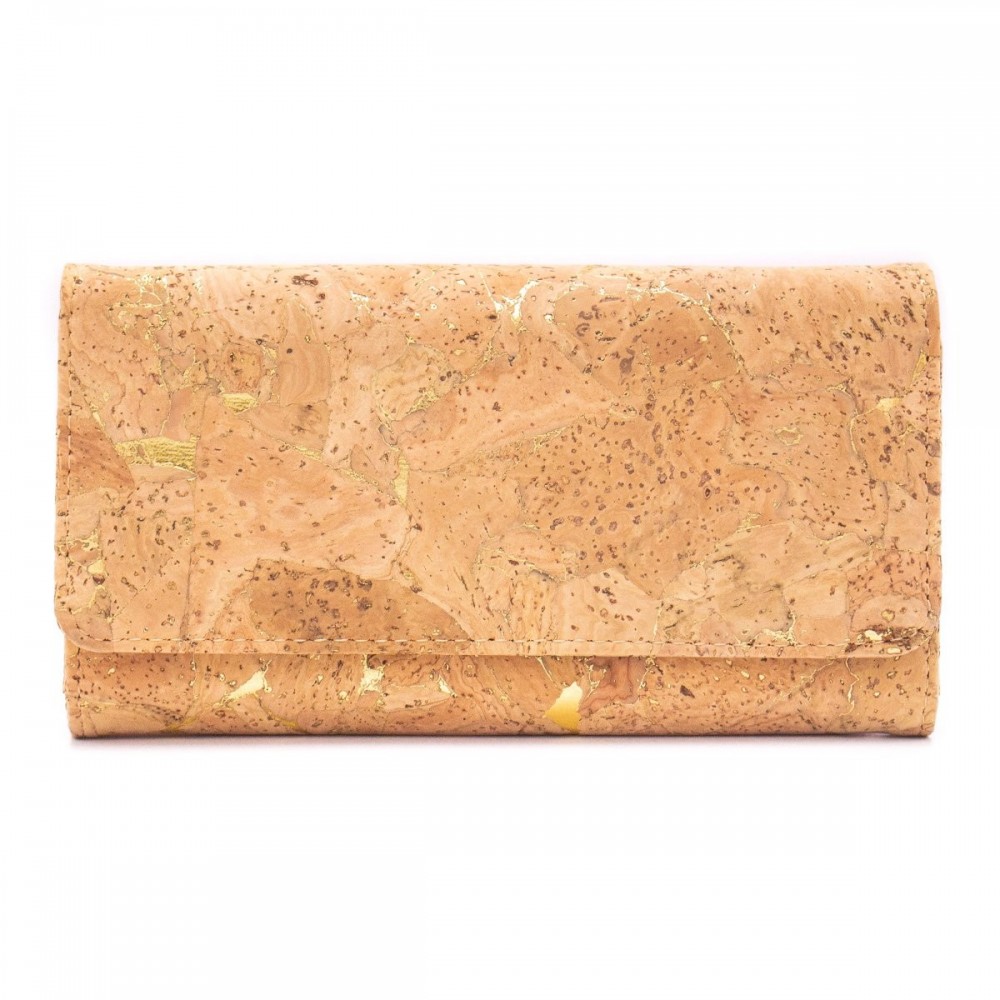 Natural Cork Gold Women Wallet, veganer Geldbeutel