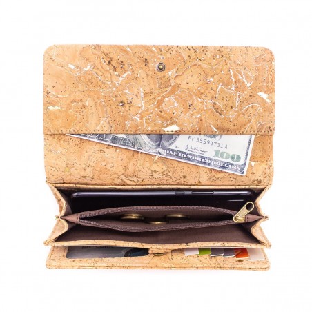 Natural Cork Gold Women Wallet, veganer Geldbeutel