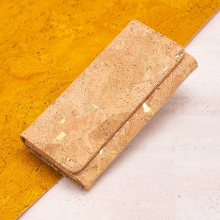 Natural Cork Gold Women Wallet, veganer Geldbeutel