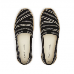 Toms - Black Global Stripe, veganer Alpargata