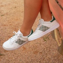 N’go - Saigon Vegan White / Petrol Kon Tum, faire und vegane Sneaker