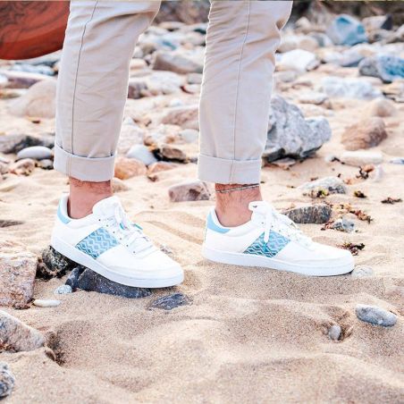 N’go - Saigon White / Sky Blue Vinh Hy, faire und vegane Sneaker