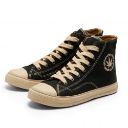 Grand Step Shoes - Billy Black, vegane Hanf-Sneaker