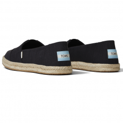 Toms - Black Slubby Woven Apargata, vegane Espadrilles