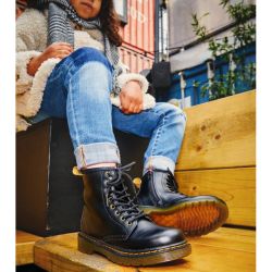 Dr. Martens - 1460 Black Newbury Tumble, veganer Kinderstiefel