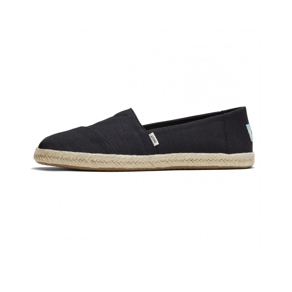 Toms - Black Slubby Woven Apargata, vegane Schuhe