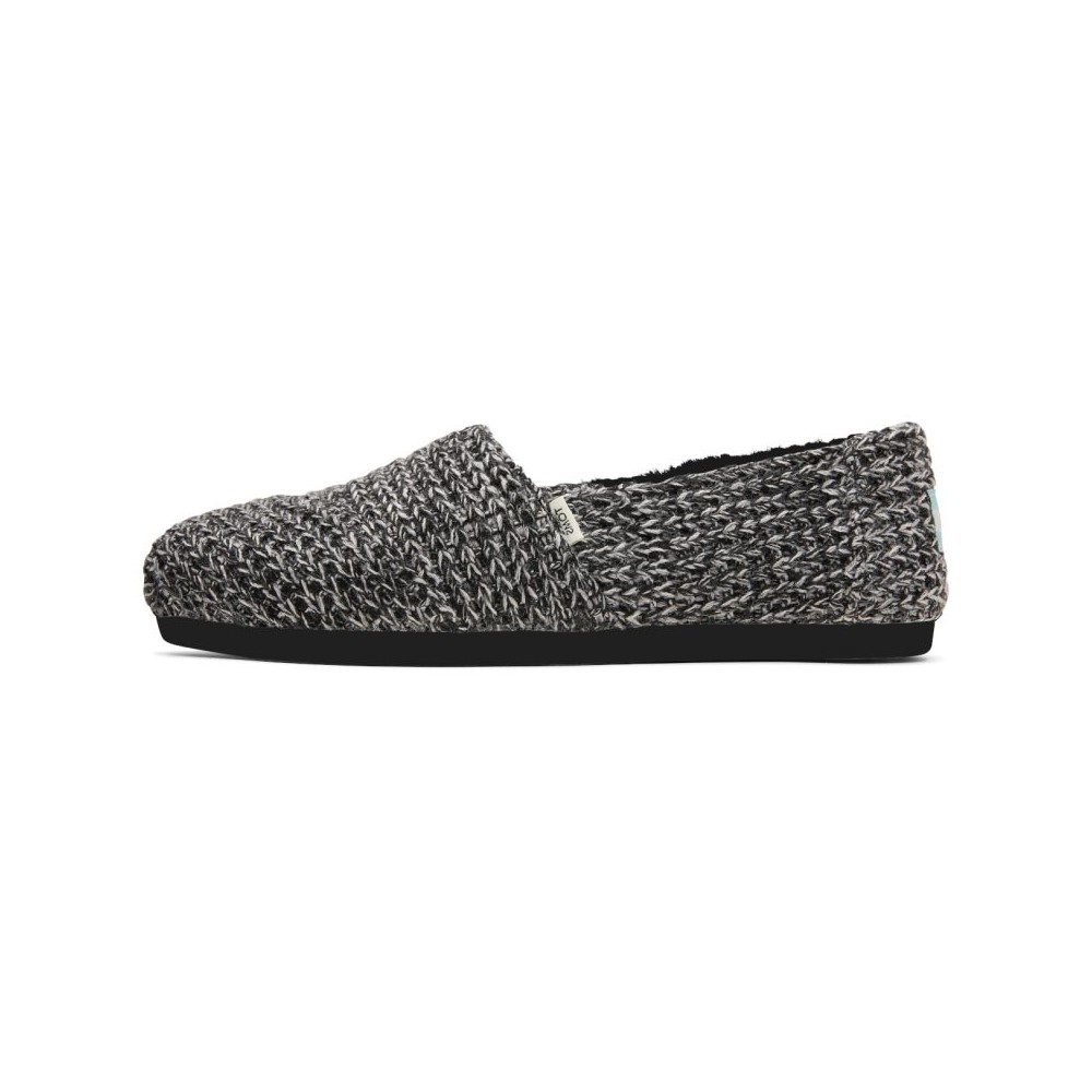 Toms - Black Multi Cozy Sweater (gefüttert), vegane Hausschuhe