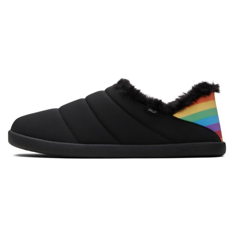 Toms - Black Matte Woven Rainbow, vegane Hausschuhe