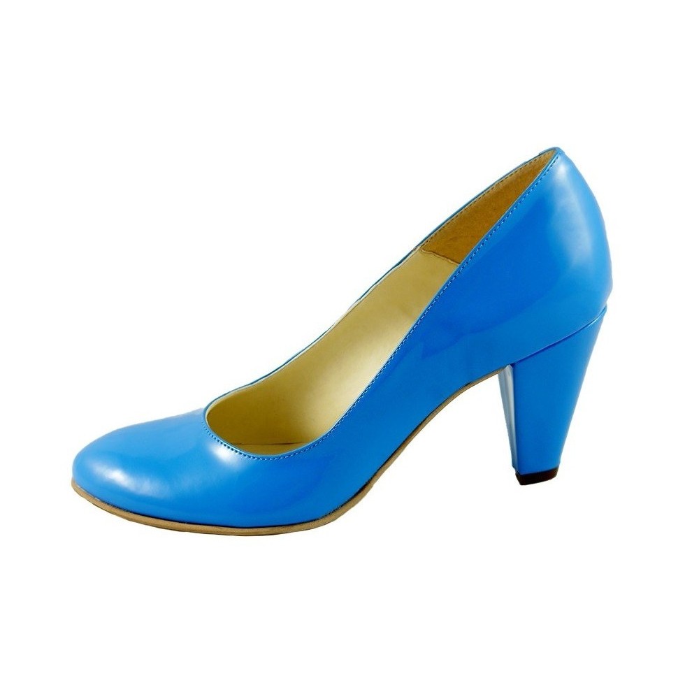 Vegane Pumps, Bella Storia - Dorothy Light Blue Patent Dekollete