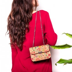 Natural Cork Bag Flowers, vegane Tasche