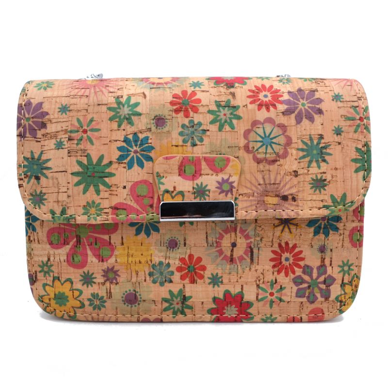 Natural Cork Bag Flowers, vegane Tasche