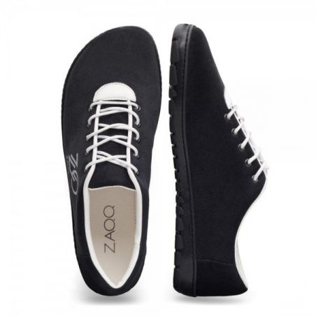 Zaqq - vegane Barfußschuhe "Qaro Black/White"