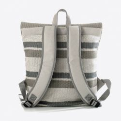 Miomojo - Essential Backpack Stripes Grey, vegane Fair-Trade Tasche