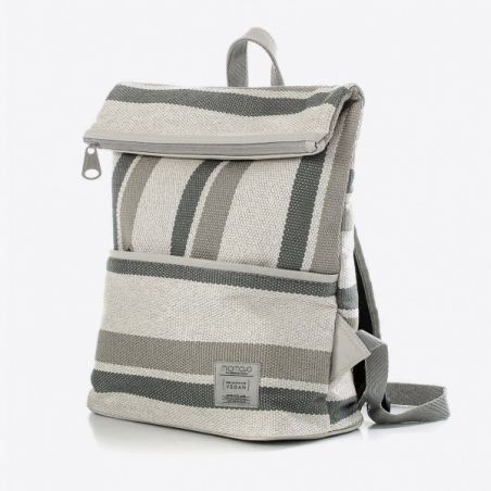 Miomojo - Essential Backpack Stripes Grey, vegane Fair-Trade Tasche