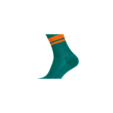 Hirsch Natur - Janis Smaragd/Orange - vegane Socken